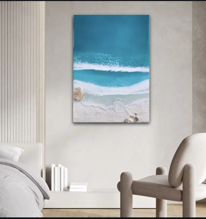 Sandra Kühn – „Meeresrauschen“, 60 × 80 cm, Acrylmalerei aus der Serie Arbeiten mit Struktur