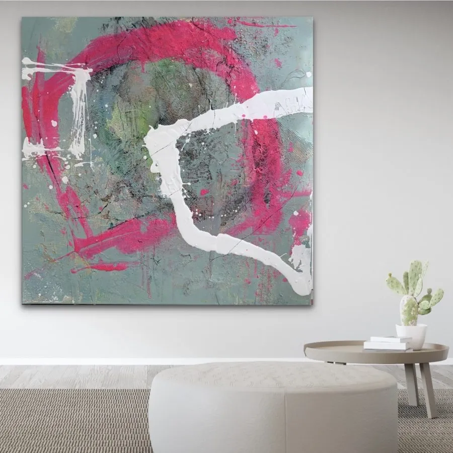 Sandra Kühn – „Wenn Stille spricht“, 80 × 80 cm, Acrylmalerei aus der Serie Arbeiten mit Struktur