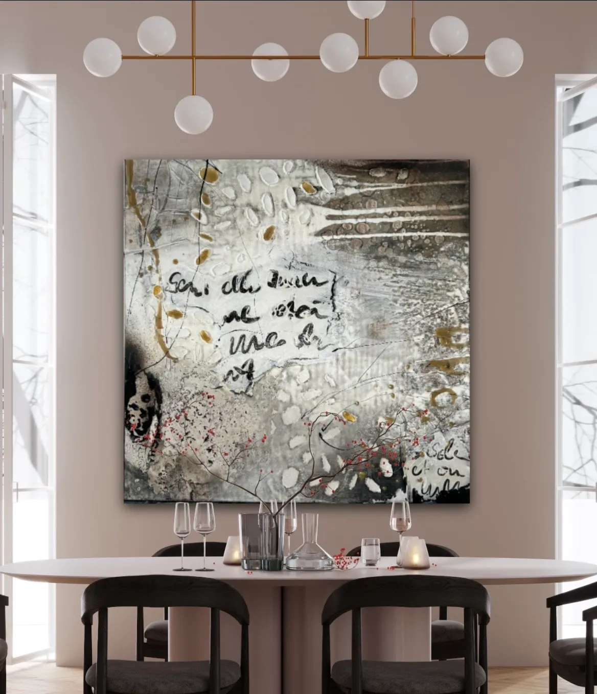 Sandra Kühn – „Zwischen den Schichten“, 70 × 70 cm, Acrylmalerei aus der Serie Arbeiten mit Struktur